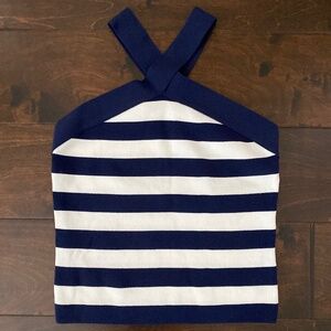 Bailey 44 Navy and White Halter Top Medium NWT